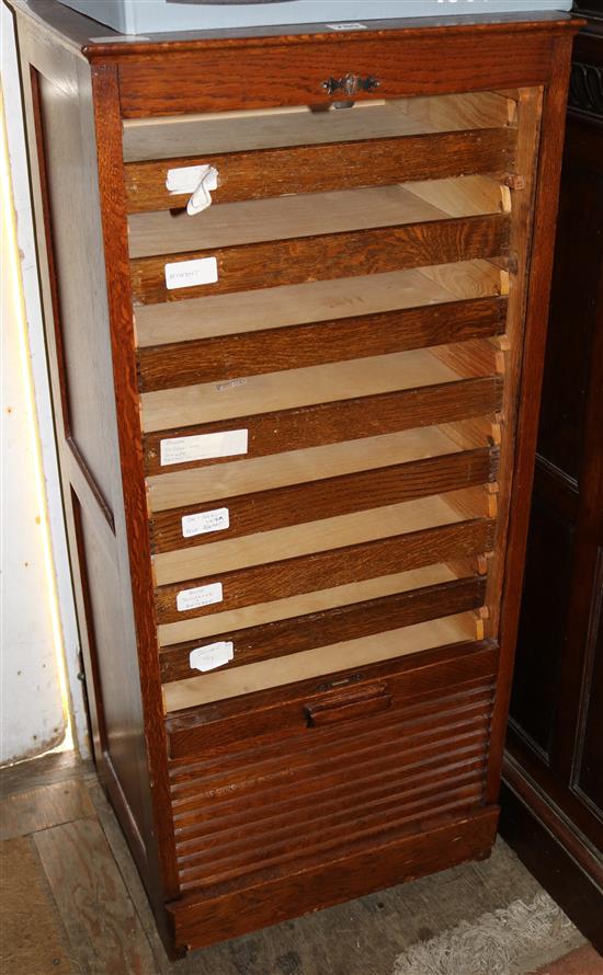 Tambour shutter filing cabinet